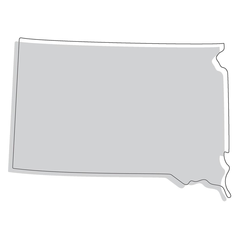 South Dakota state map. Map of the U.S. state of South Dakota. vector