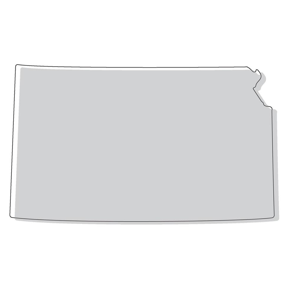 Kansas state map. Map of the U.S. state of Kansas. vector
