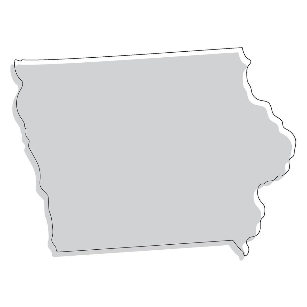Iowa state map. Map of the U.S. state of Iowa. vector