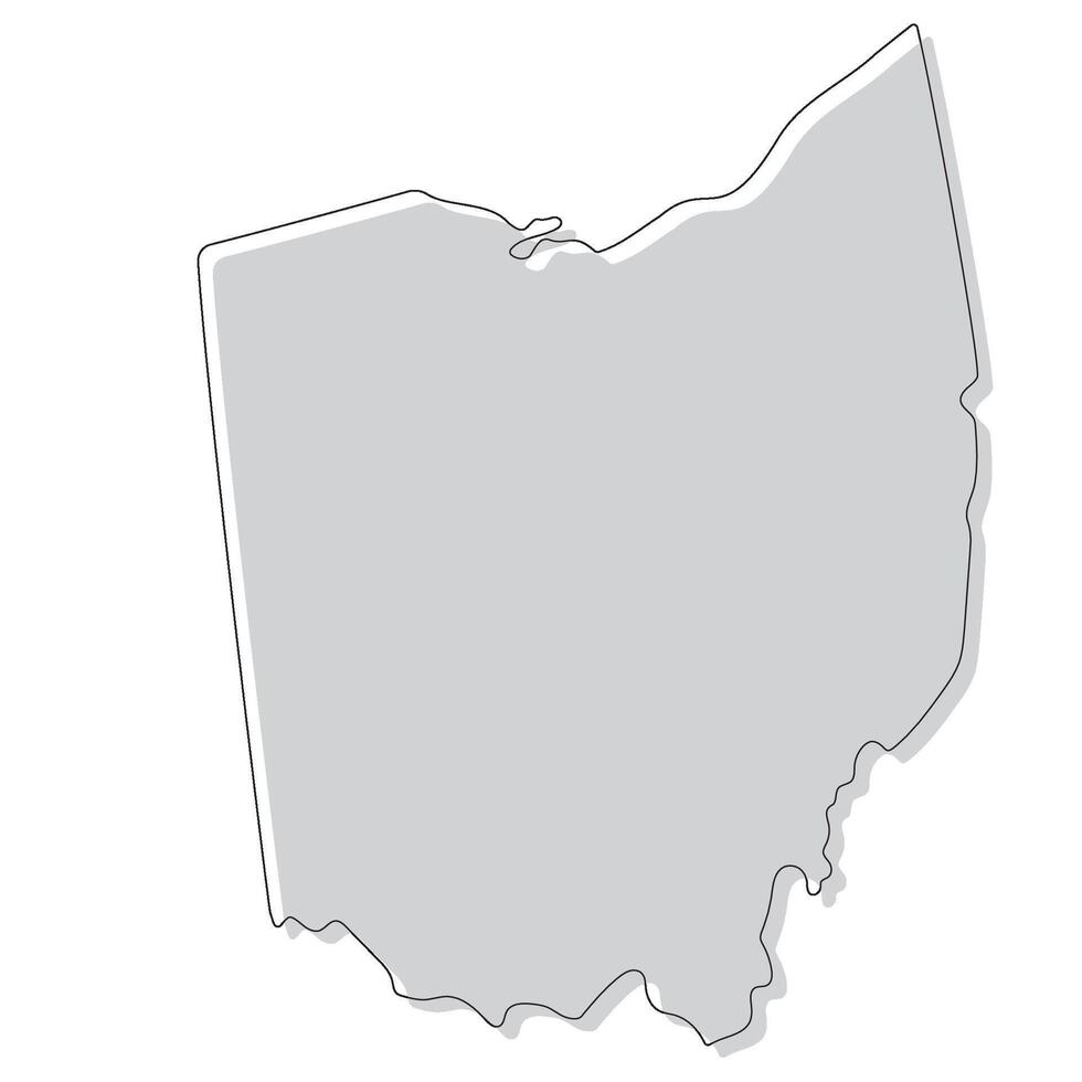 Ohio state map. Map of the U.S. state of Ohio. vector