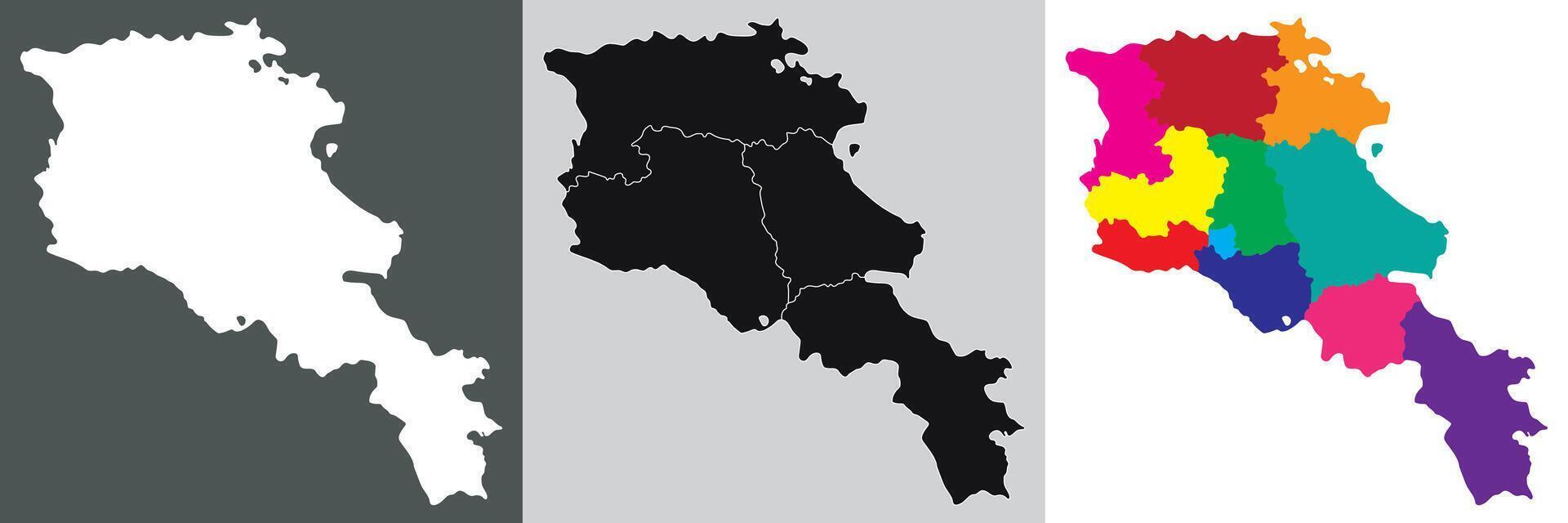Armenia map. Map of Armenia in set vector