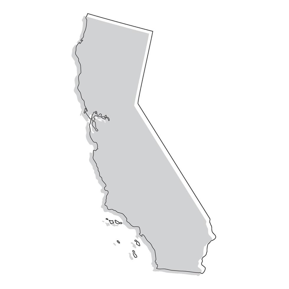 California state map. Map of the US state of California. vector