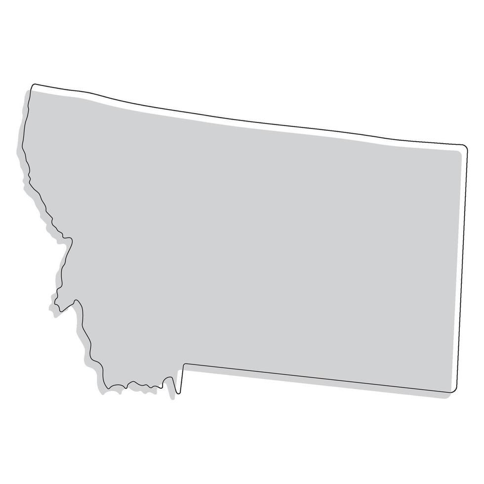Montana state map. Map of the U.S. state of Montana. vector