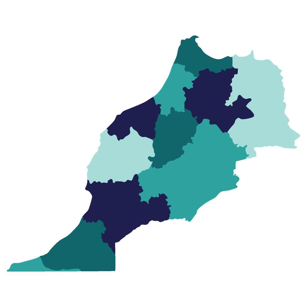 Marruecos mapa. mapa de Marruecos en administrativo provincias en multicolor vector