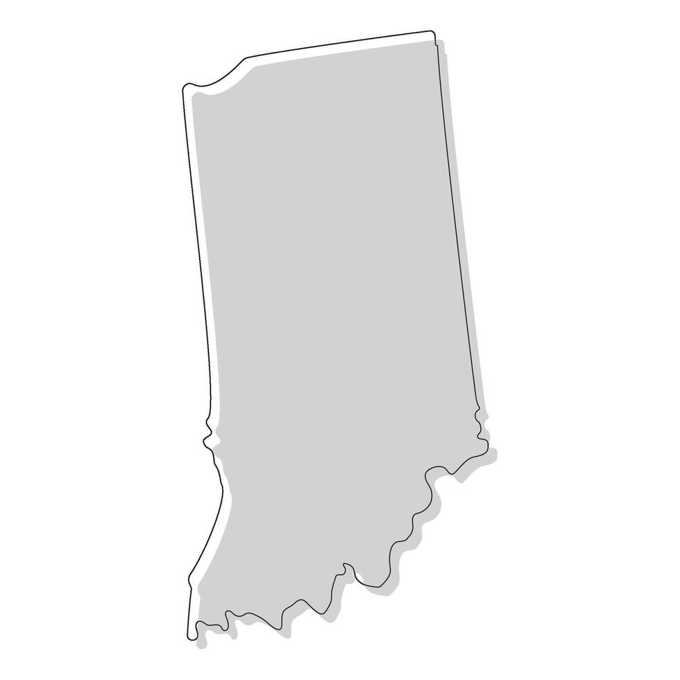 Indiana state map. Map of the U.S. state of Indiana. vector