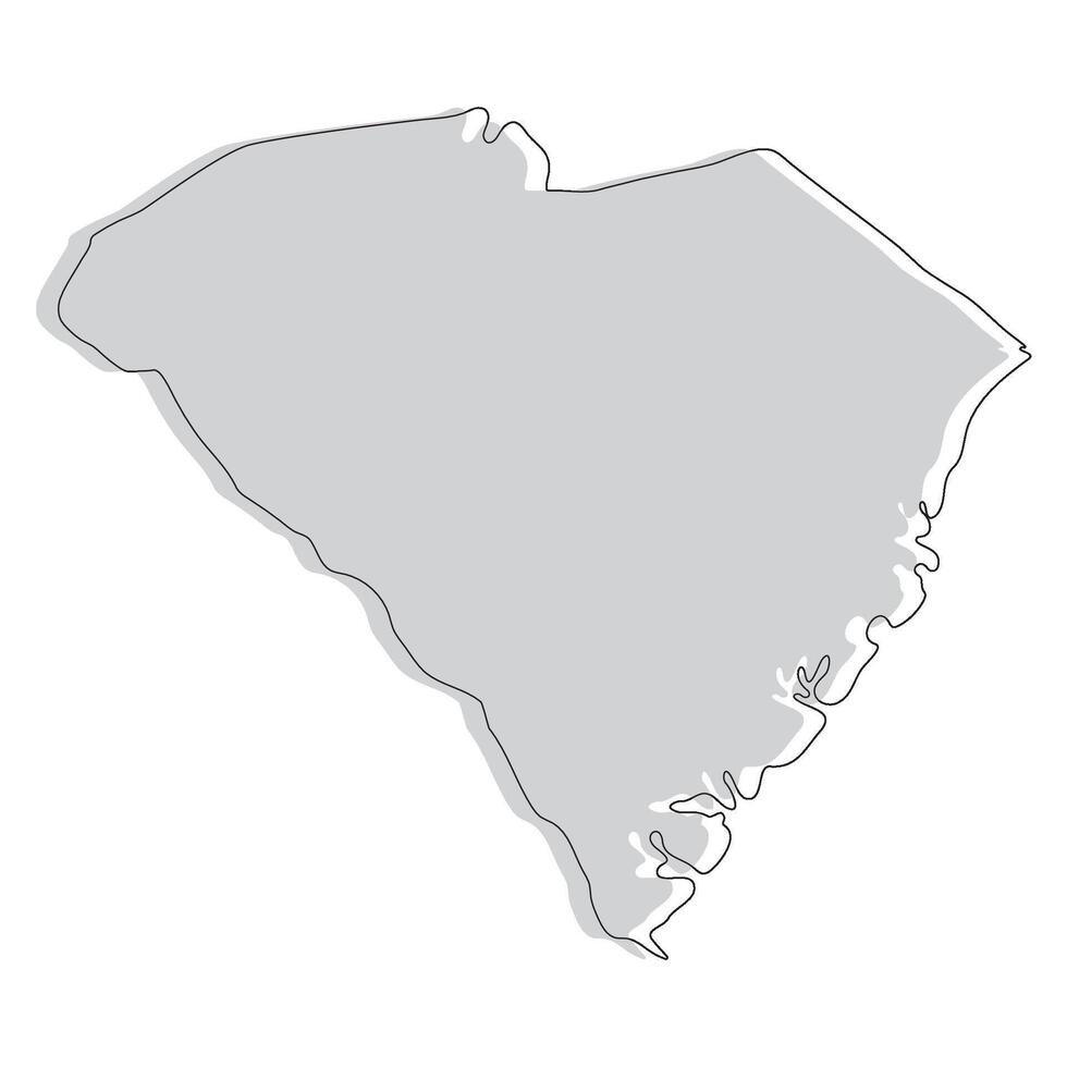 South Carolina state map. Map of the U.S. state of South Carolina. vector