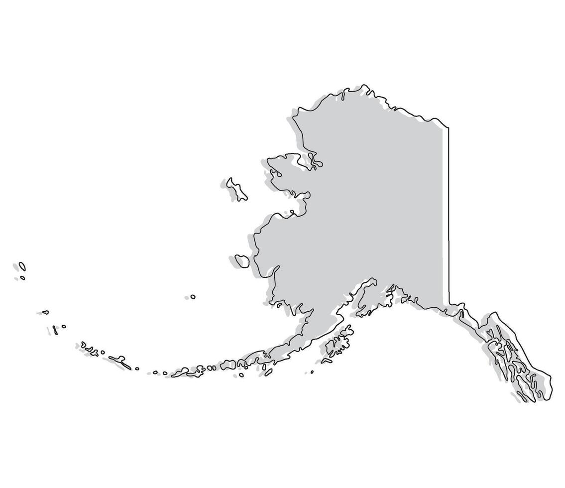 Alaska estado mapa.mapa de Alaska. vector