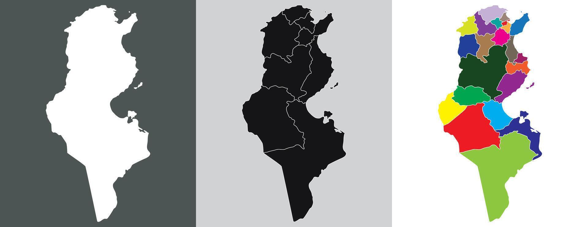 Tunisia map. Map of Tunisia in set vector