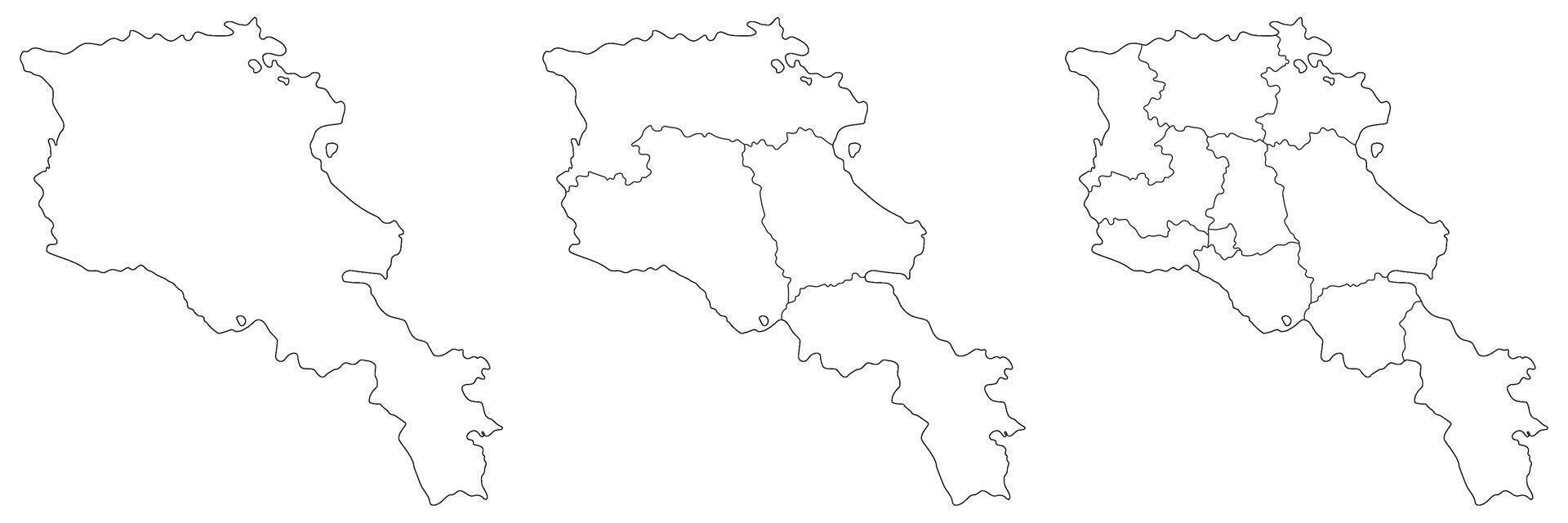 Armenia map. Map of Armenia in white set vector