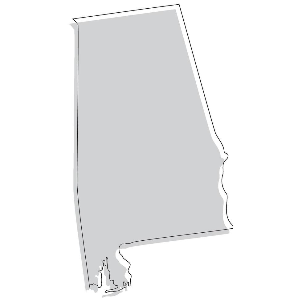 Map of Alabama. Alabama map. vector