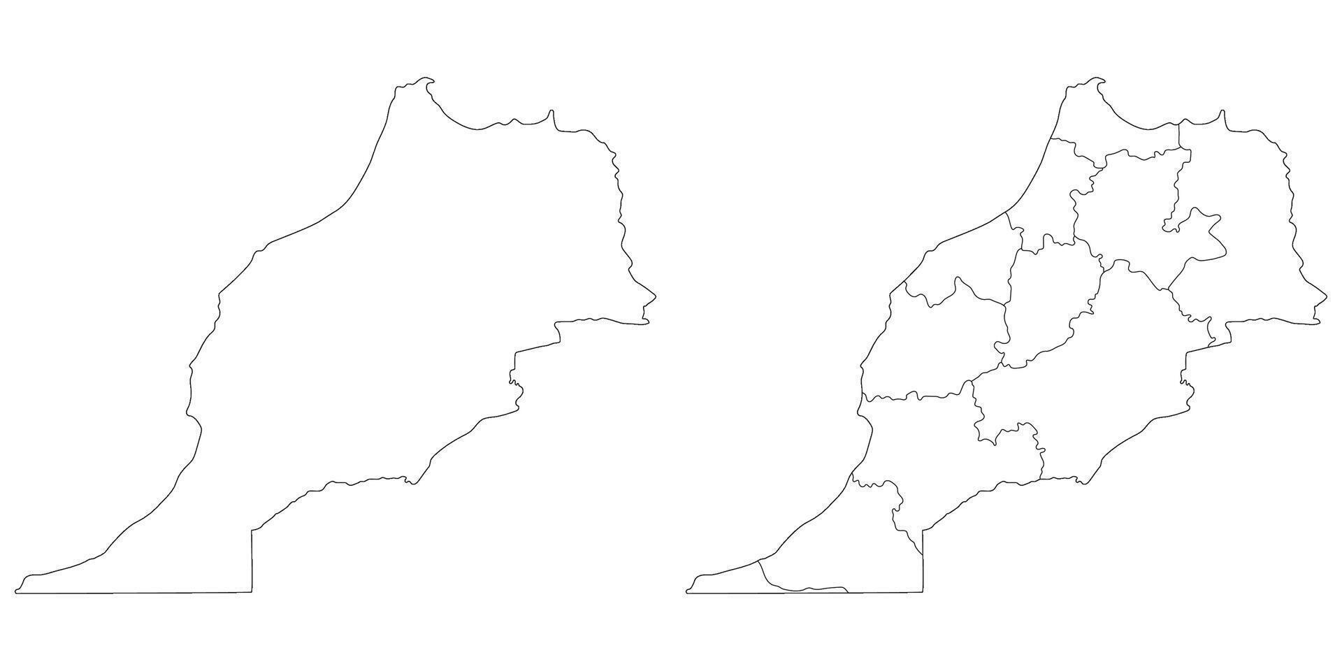 Morocco map. Map of Morocco in white set vector