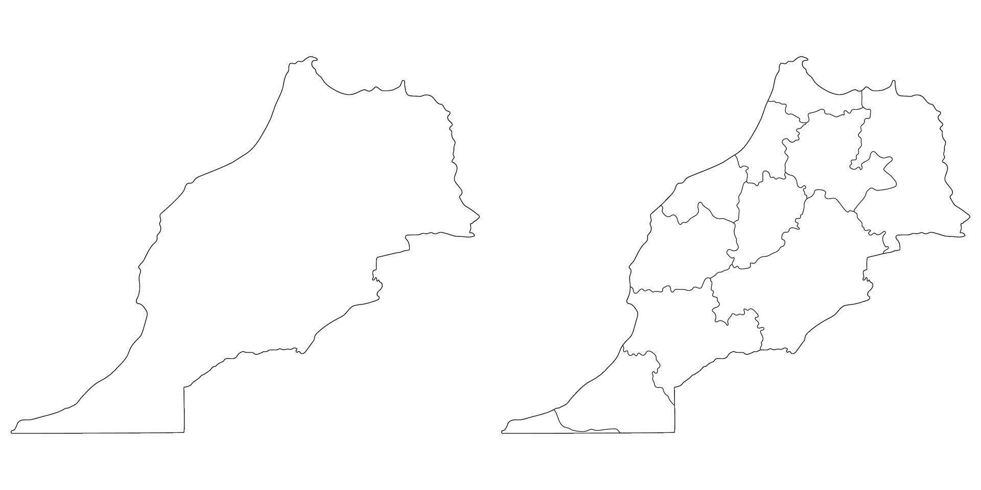 Marruecos mapa. mapa de Marruecos en blanco conjunto vector