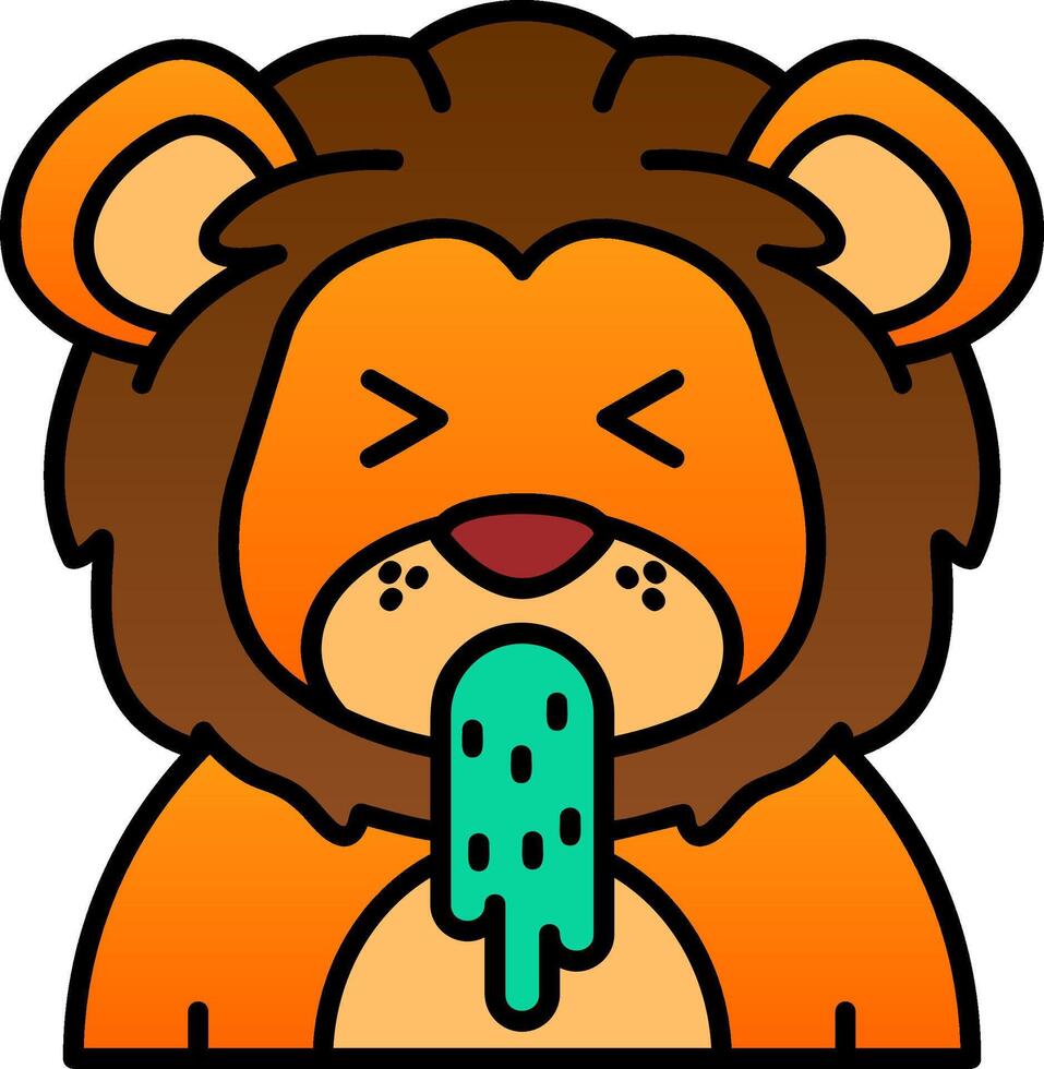 Vomit Filled Gradient Icon vector