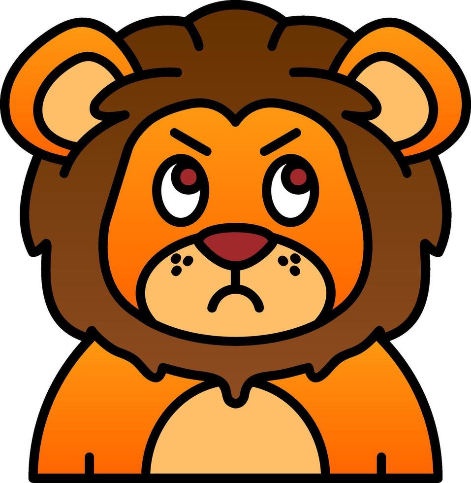 Angry Filled Gradient Icon vector