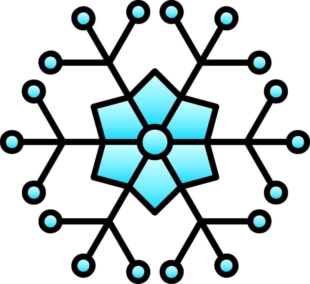 Snowflake Filled Gradient Icon vector