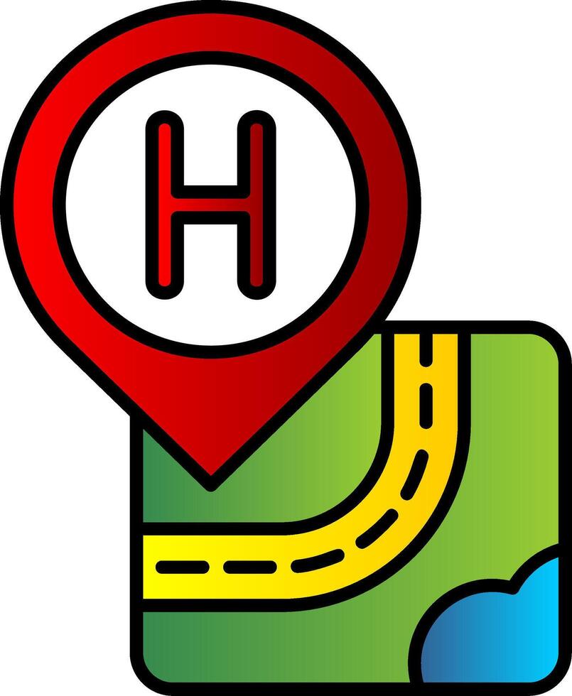 Hospital Filled Gradient Icon vector