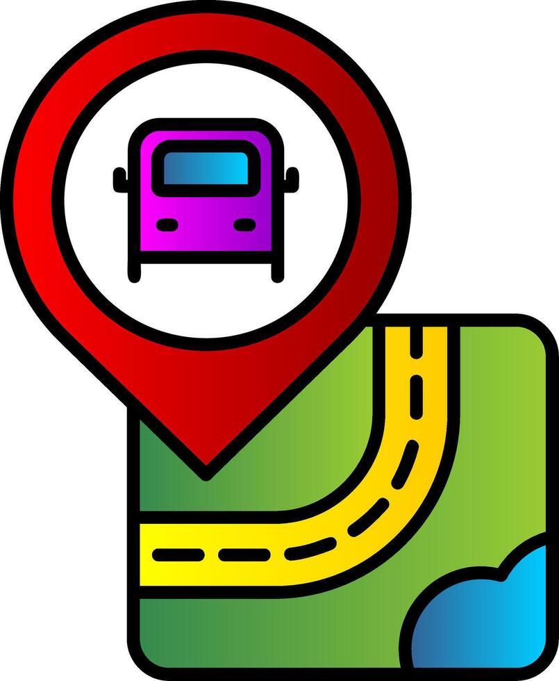 autobús detener lleno degradado icono vector