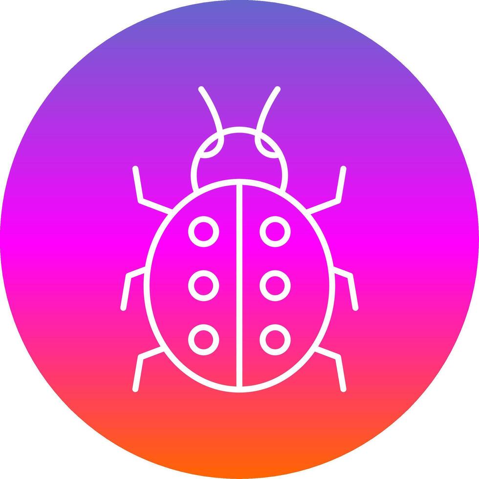 Ladybug Line Gradient Circle Icon vector