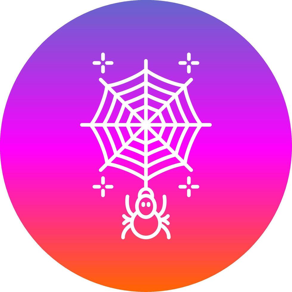 Spiderweb Line Gradient Circle Icon vector