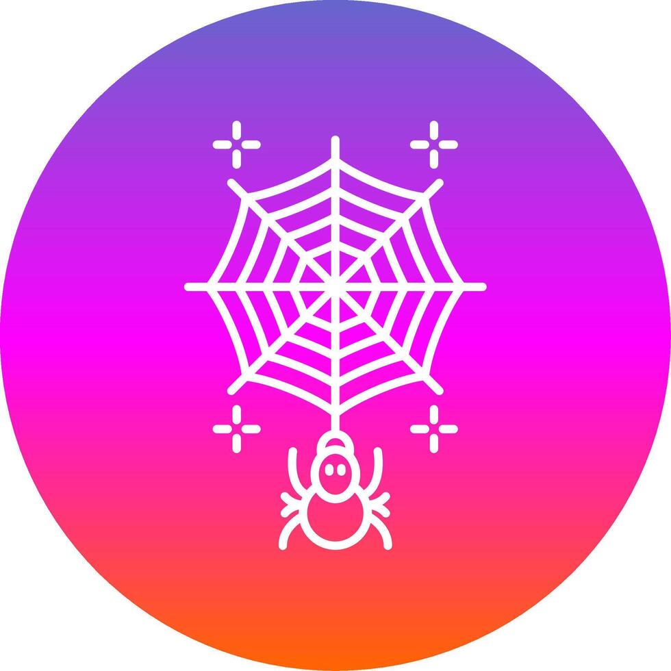 Spiderweb Line Gradient Circle Icon vector