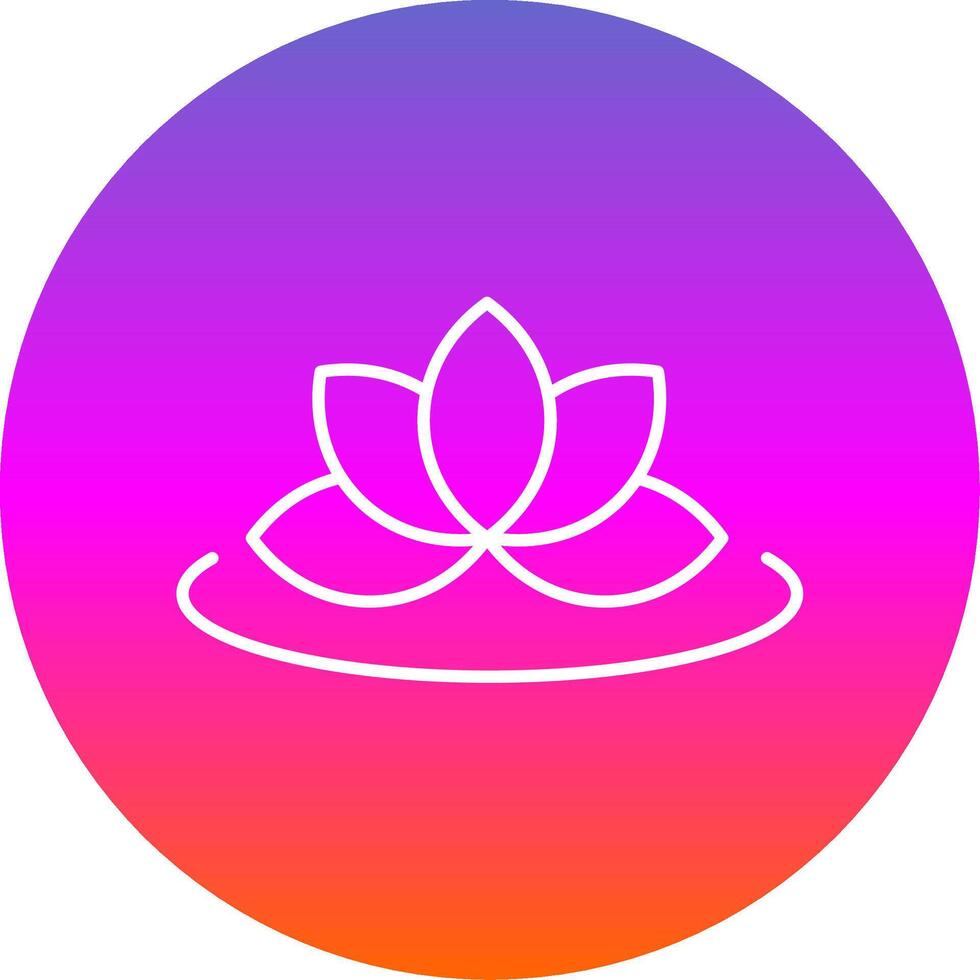 Lotus Line Gradient Circle Icon vector