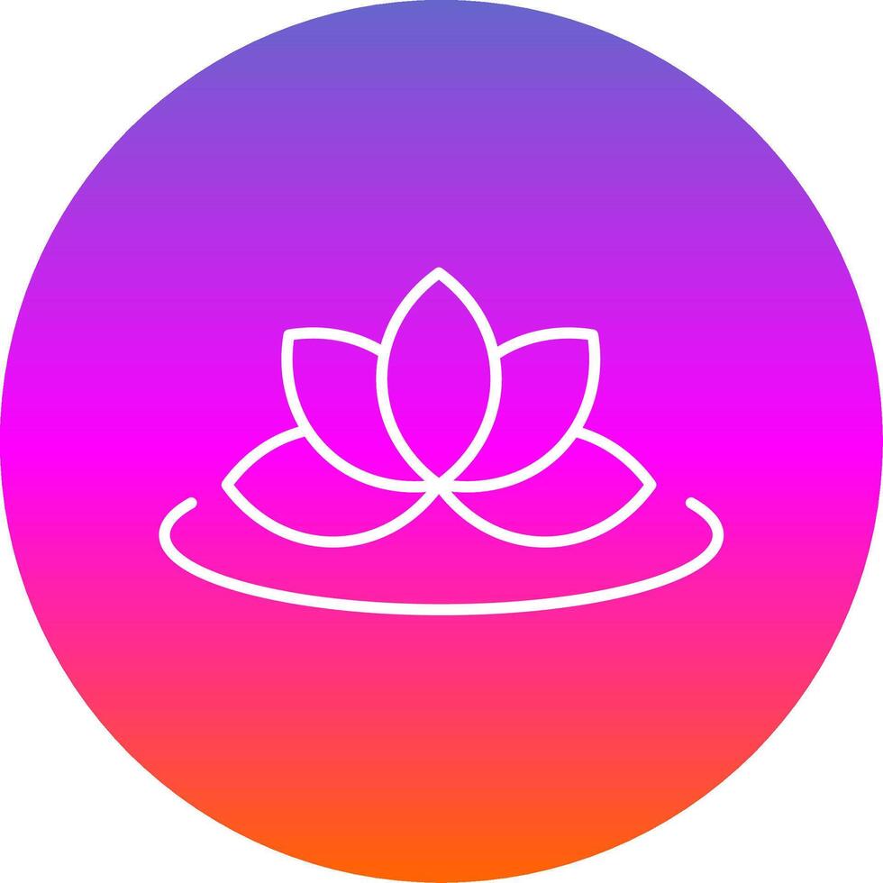 Lotus Line Gradient Circle Icon vector