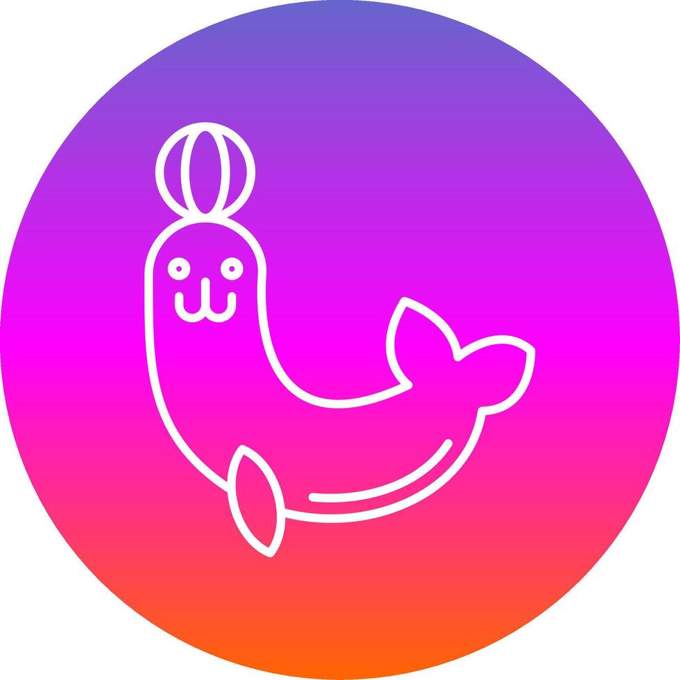 Seal Line Gradient Circle Icon vector
