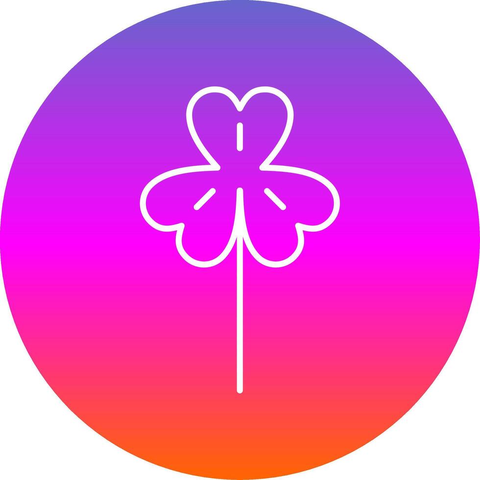 Clover Line Gradient Circle Icon vector