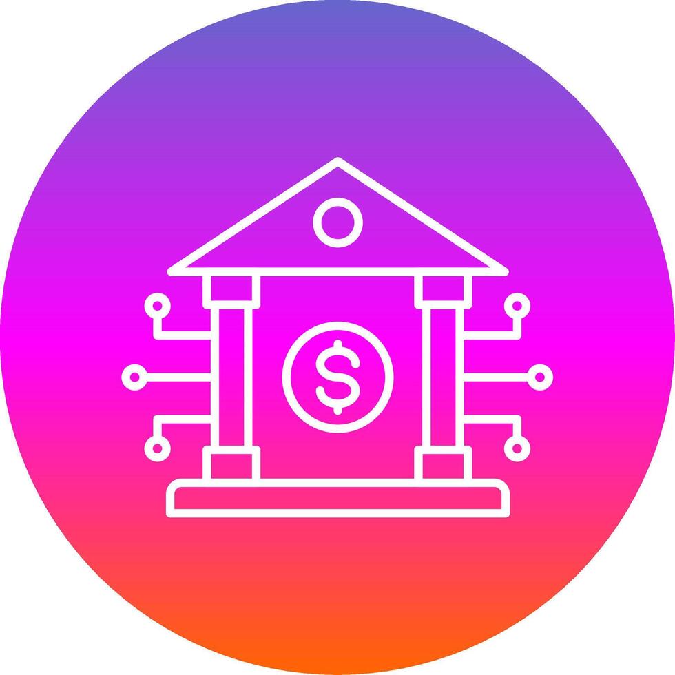 Banking System Line Gradient Circle Icon vector