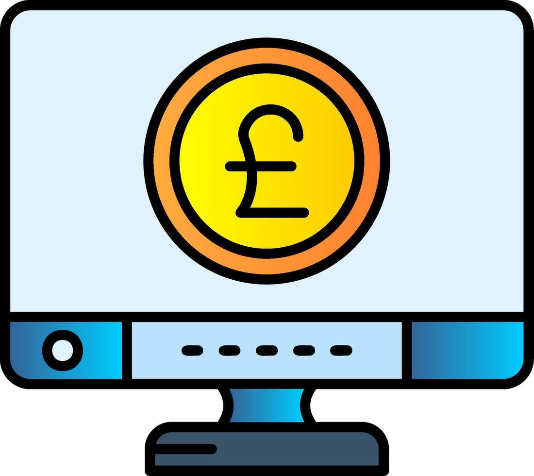 Pound Filled Gradient Icon vector