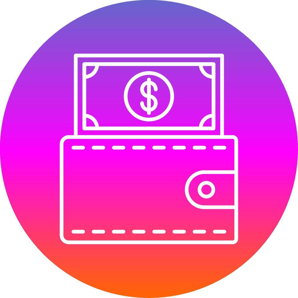 Wallet Line Gradient Circle Icon vector