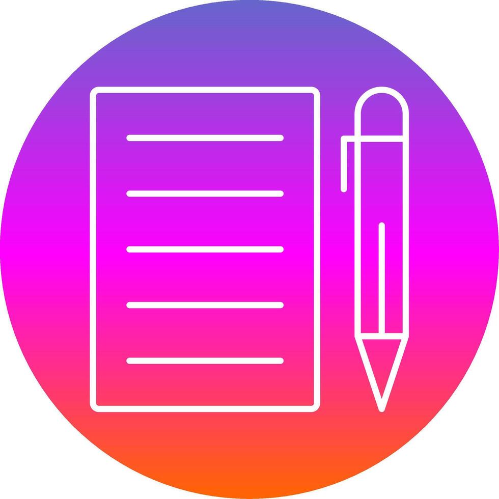 Pen And Paper Line Gradient Circle Icon vector