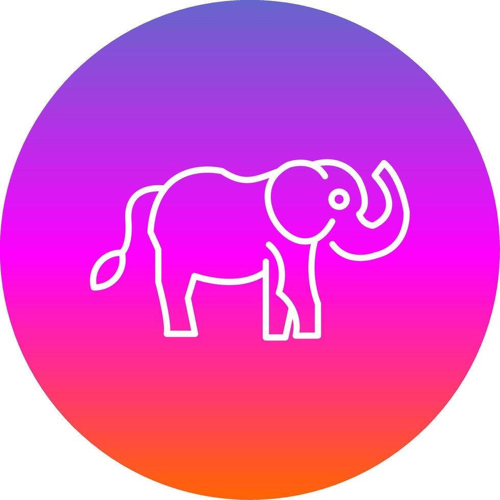 Elephant Line Gradient Circle Icon vector