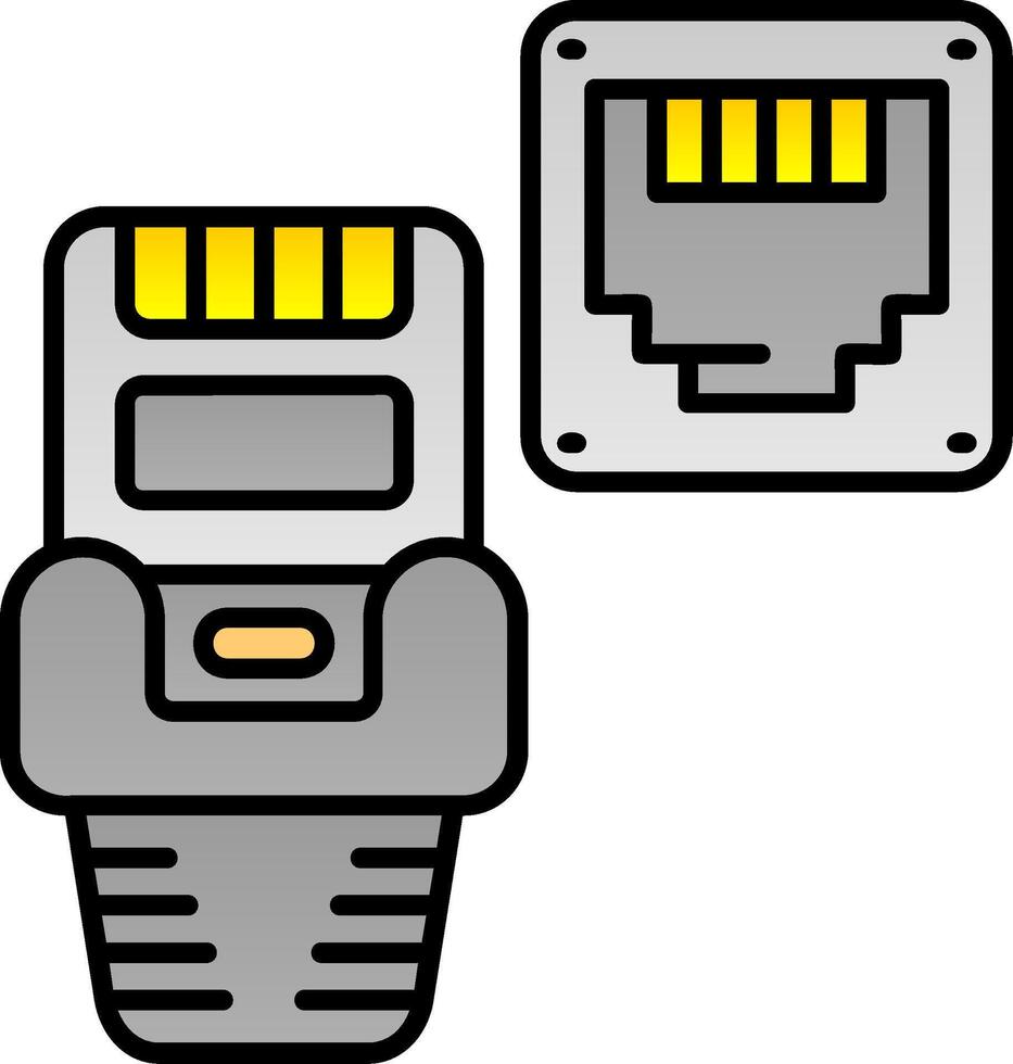 ethernet lleno degradado icono vector