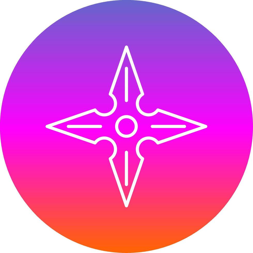 Shuriken Line Gradient Circle Icon vector