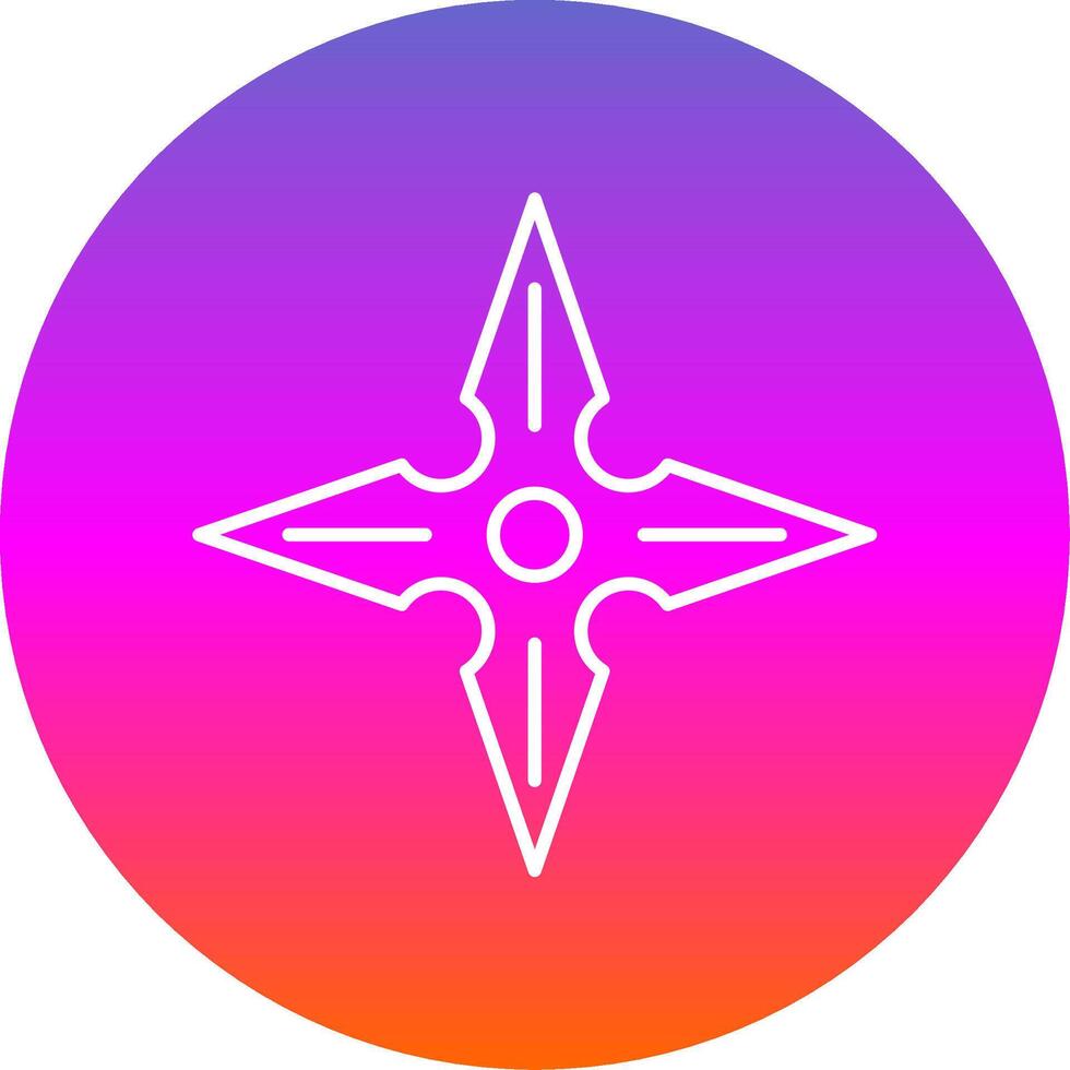 Shuriken Line Gradient Circle Icon vector