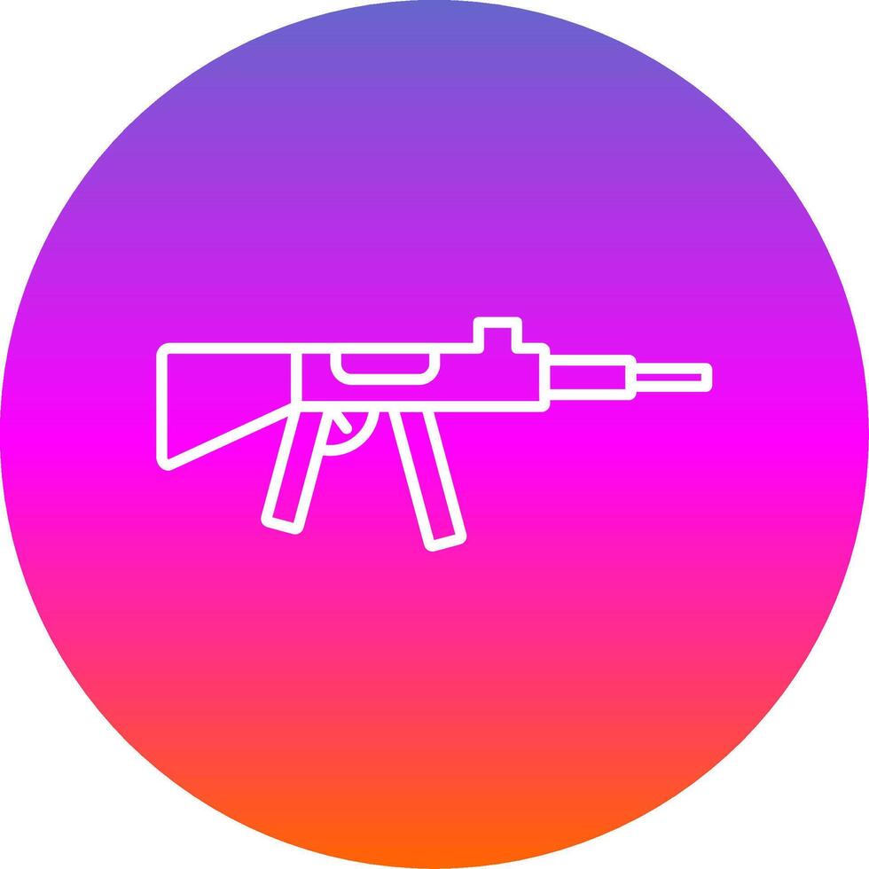 Machine Gun Line Gradient Circle Icon vector