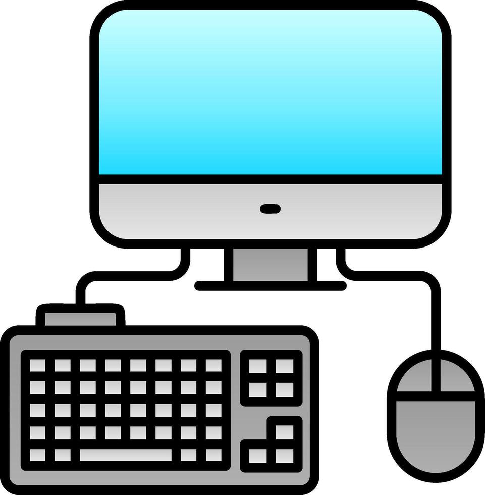 Computer Filled Gradient Icon vector