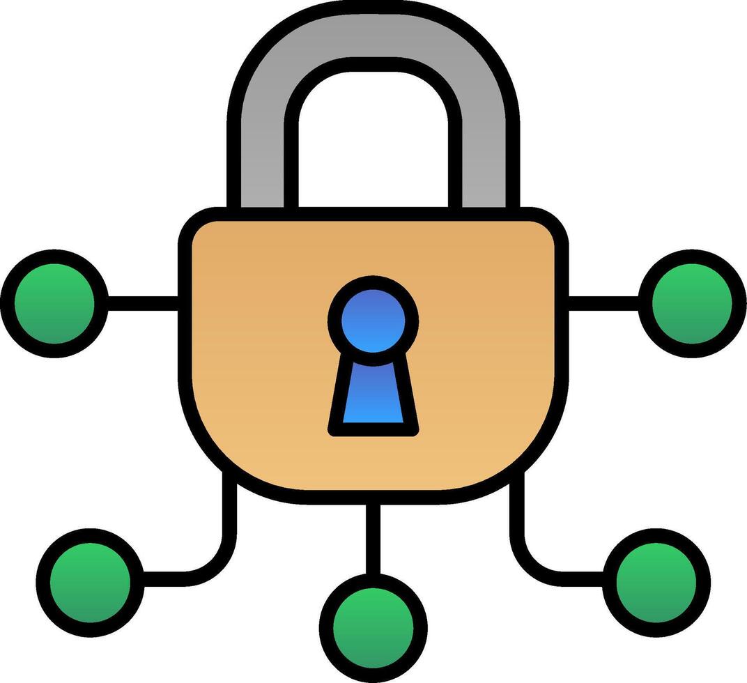 Safe Filled Gradient Icon vector