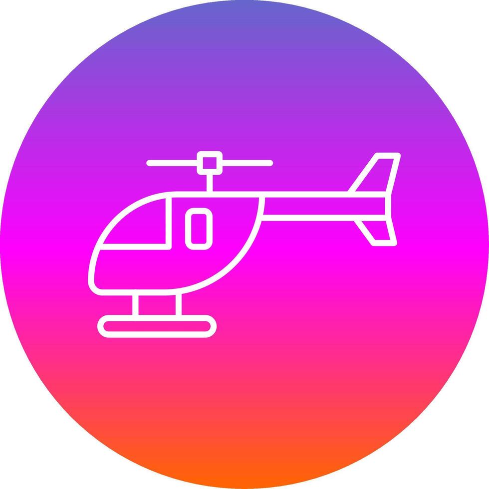 helicóptero línea degradado circulo icono vector