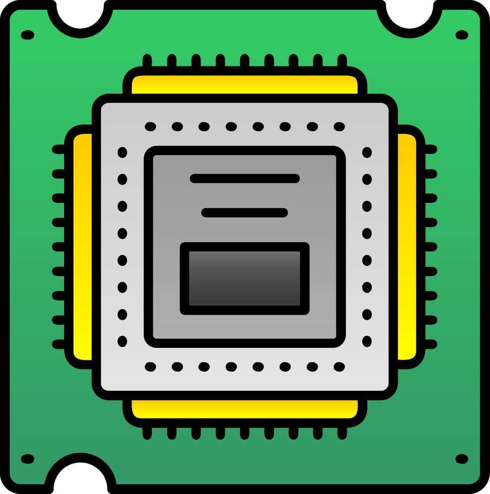 Processor Filled Gradient Icon vector