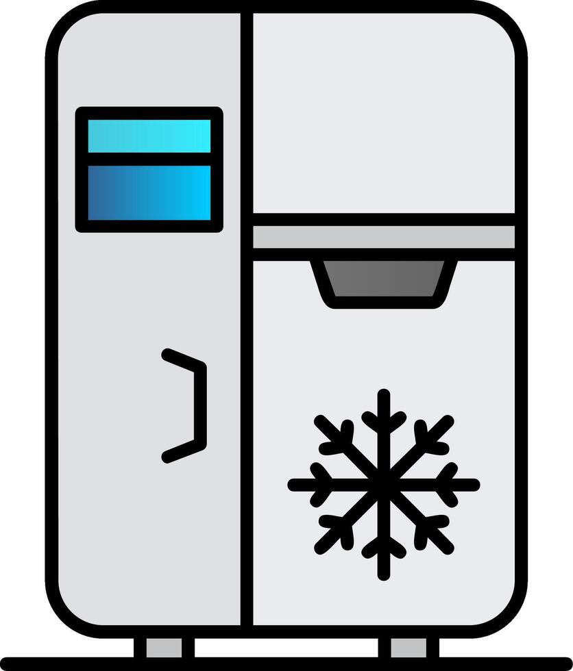 refrigerador lleno degradado icono vector