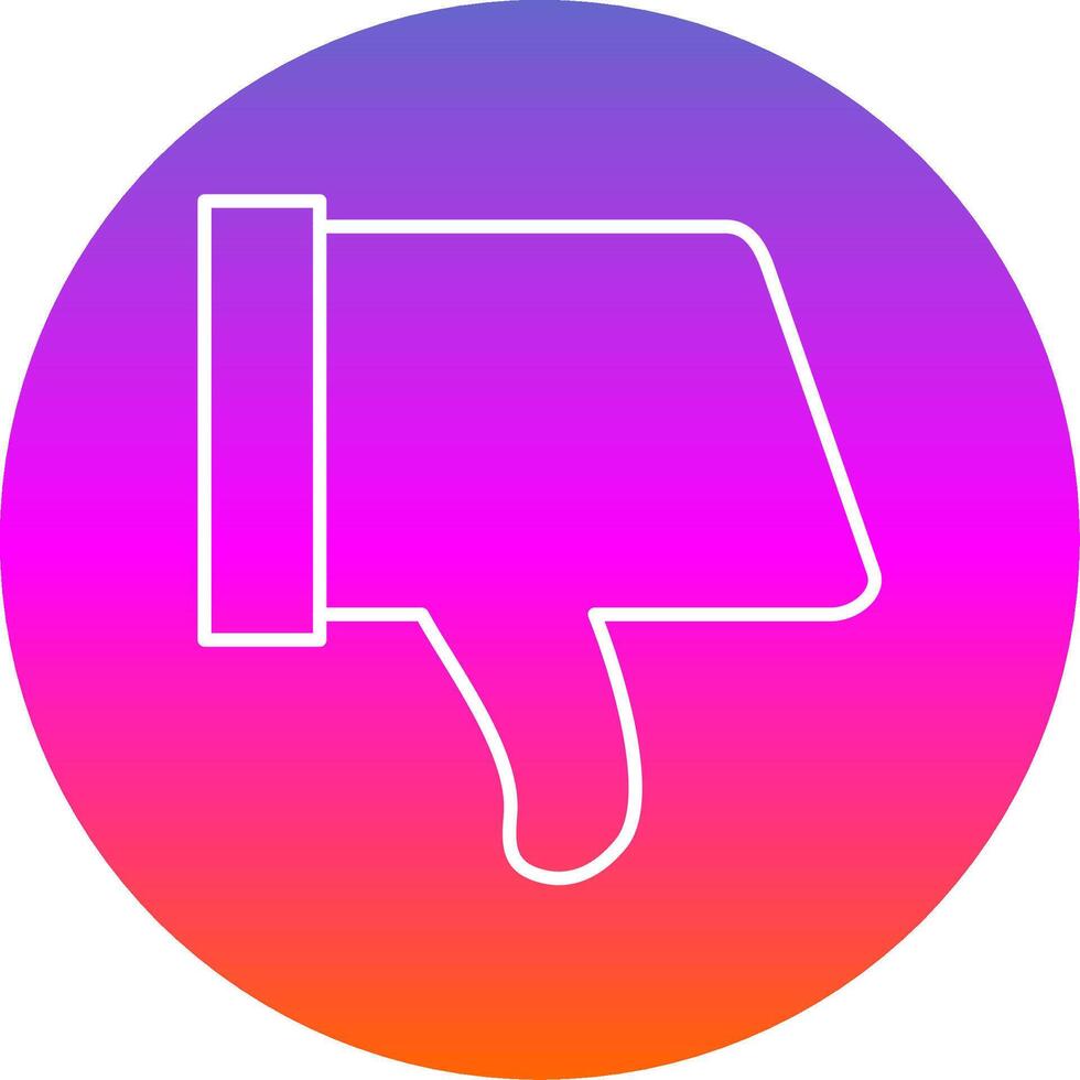 Dislike Line Gradient Circle Icon vector