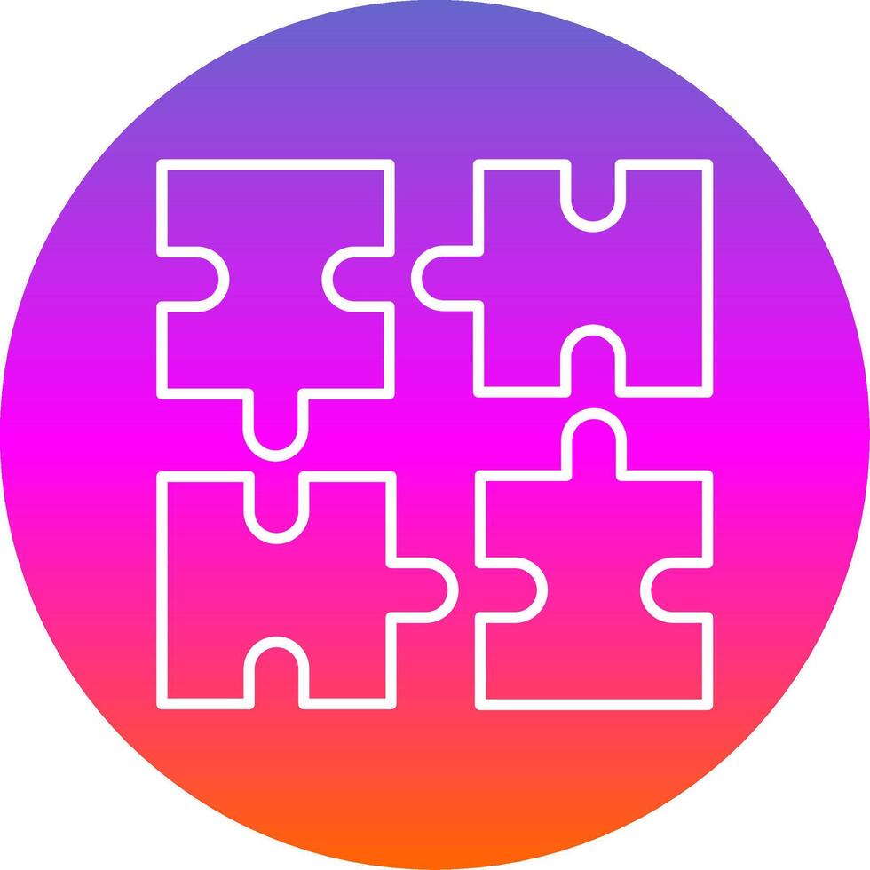 Puzzle Line Gradient Circle Icon vector