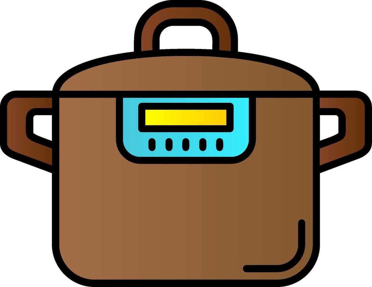 Pressure cooker Filled Gradient Icon vector