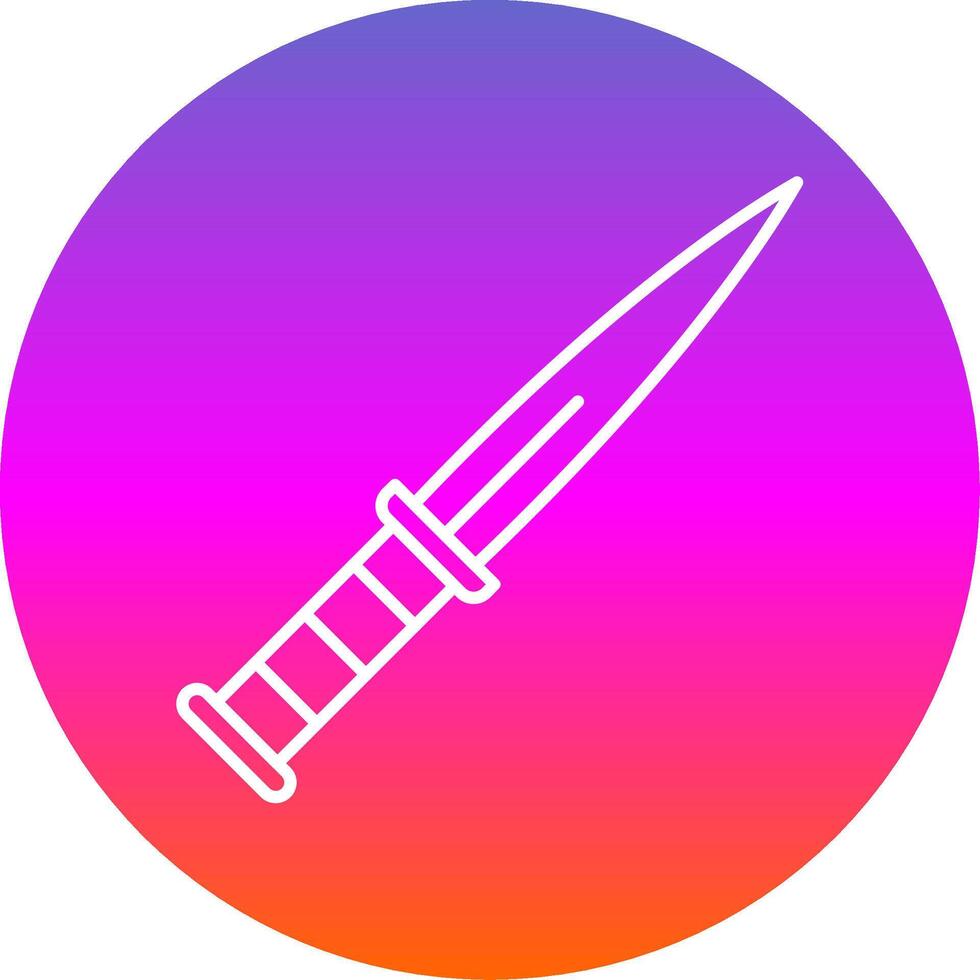 Dagger Line Gradient Circle Icon vector