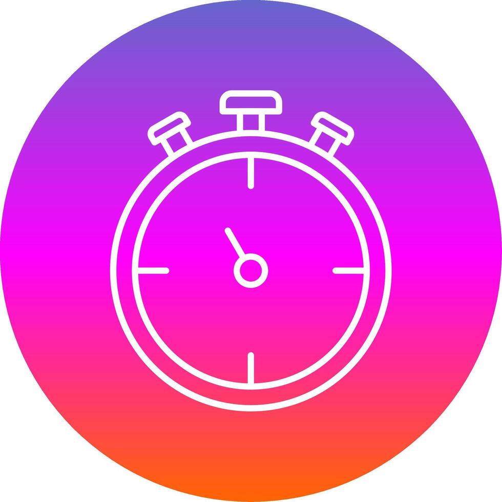 Stopwatch Line Gradient Circle Icon vector