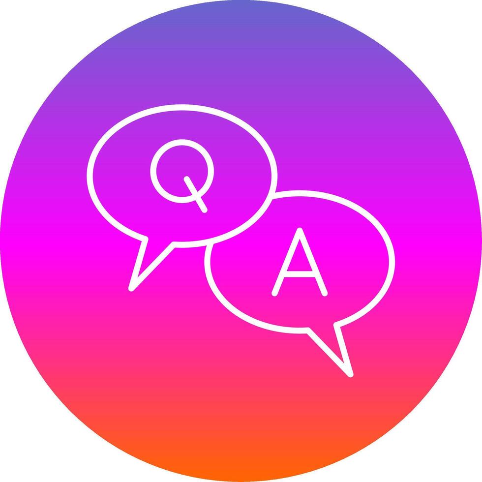 Question And Answer Line Gradient Circle Icon vector