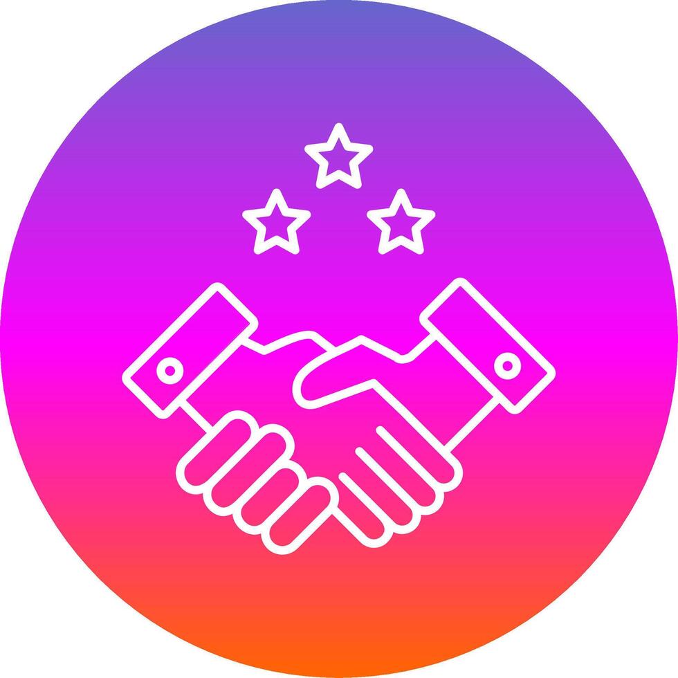 Partnership Handshake Line Gradient Circle Icon vector