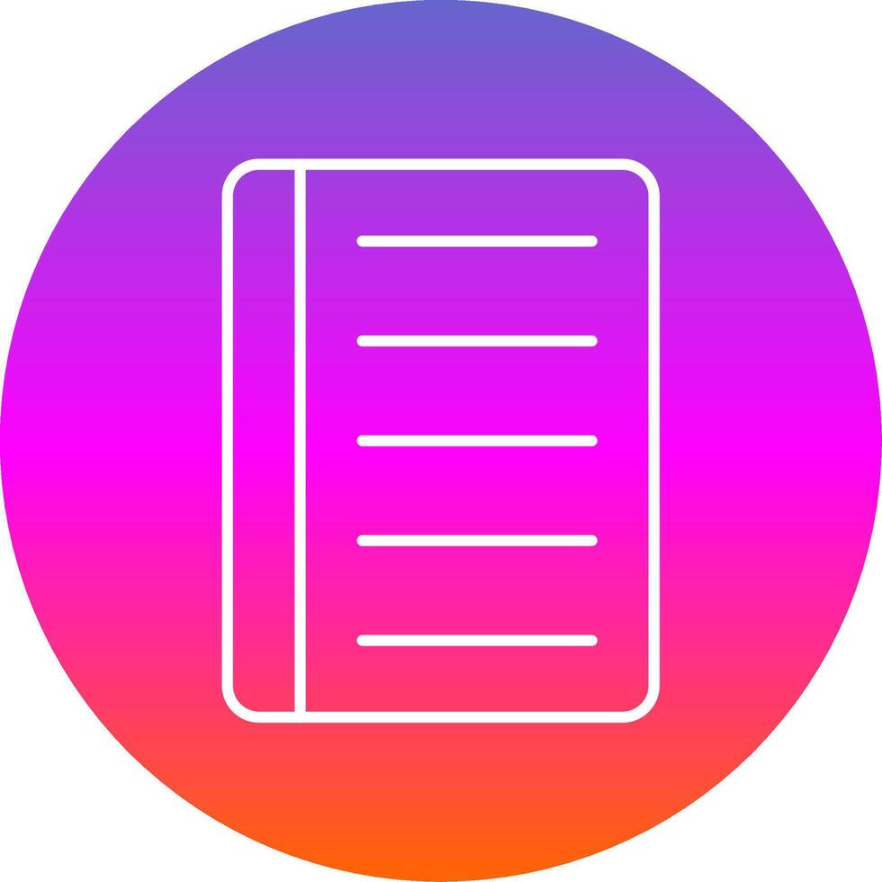Notebook Line Gradient Circle Icon vector
